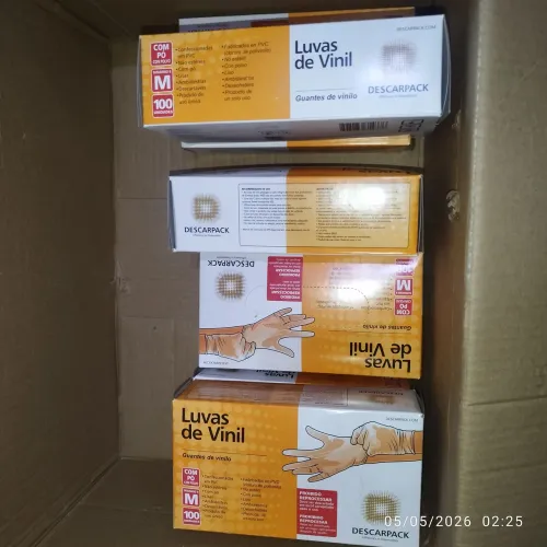 Luva descarpak vinil Tam M com pó