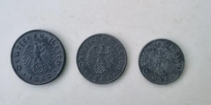 Moedas alemãs reichspfennig de zinco