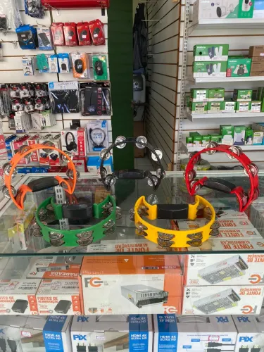 Pandeirola pandeiro meia lua colorido