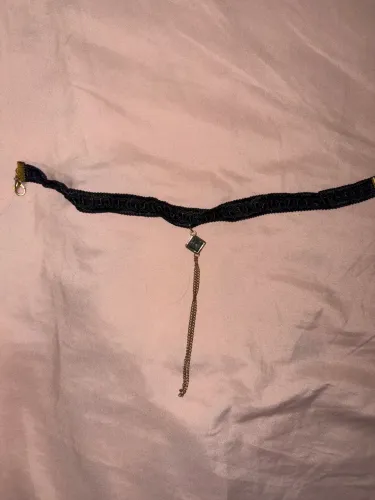 Chocker Preta Com Pingente 