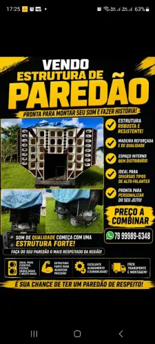 Vendo estrutura para paredão