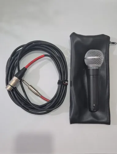? Microfone Shure SM58 Original + Cabo Datalink + Capa - Excelente Estado