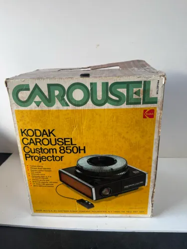 Projetor de Slides Vintage Kodak Carousel Custom 850H - Funcionando + 3 Carrosséis