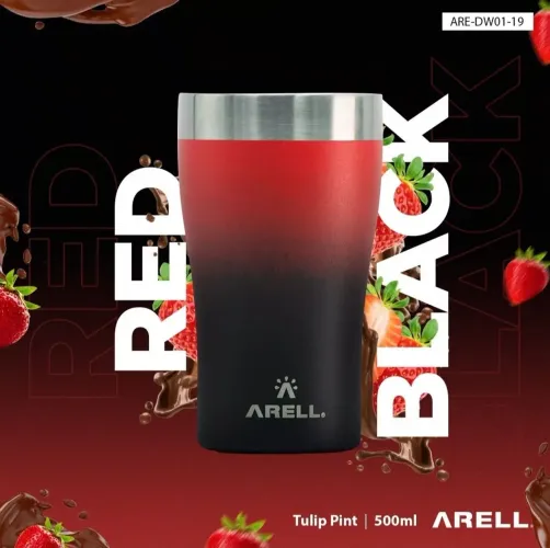 Copo Térmico ARELL Red Black - Novo
