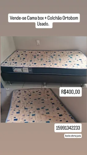Cama Box + colchão solteiro ortobom