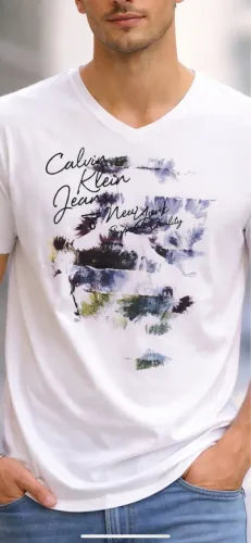 1 Camiseta CALVIN KLEIN Tam GG cor off última Outlet original 50,00