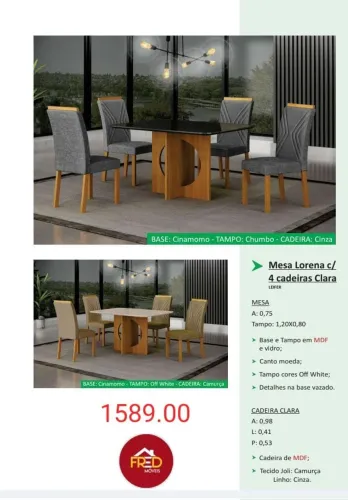 Mesa de jantar 4 lugares,entrega e monta, super promoção