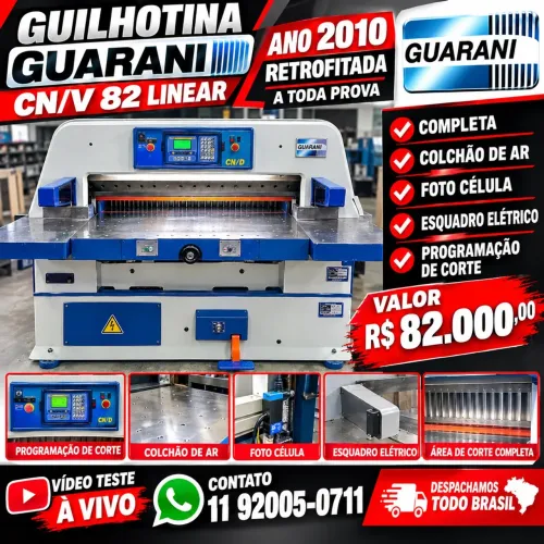 Guilhotina Guarani CN/D 82 programação original mais completa do mercado