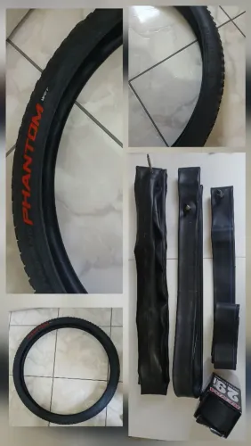 Pneu de bicicleta + 4 câmaras