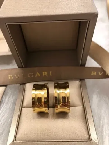 aliança anel bvlgari o par duplo banho de ouro 18 k