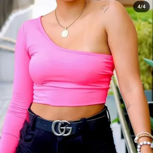 Cropped uma manga longa Tam único
