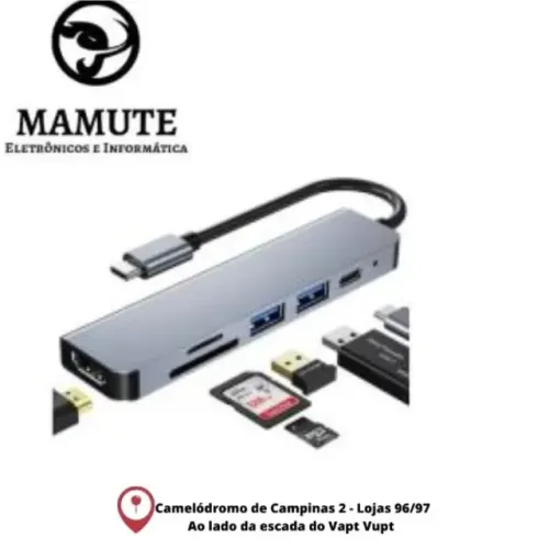 Hub Adaptador Tipo C 7 In 1 - 3 Usb Hdmi 4k Compatível Macbook