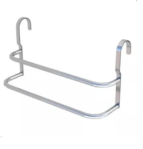 Porta Toalhas Duplo Toalheiro Para Box Alto Brilho 60cm Cor Prateado