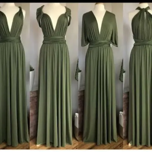 Vestido de festa verde oliva 
