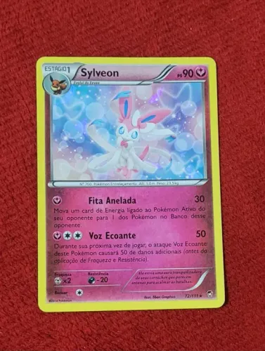 Carta 72/111 Pokémon TCG Original Copag Card Rare Foil Sylveon Brilhante Holográfica
