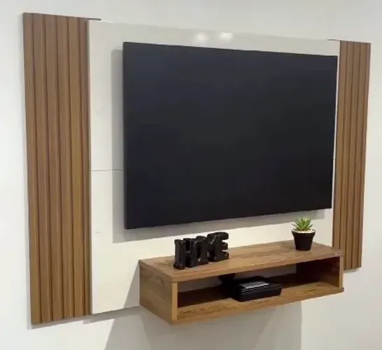 Novo | Painel TV até 47" Off White com nicho - Fazemos Entrega