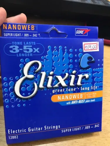Elixir Encordoamento Nanoweb 12002 Guitarra .009 - .042 Super Light