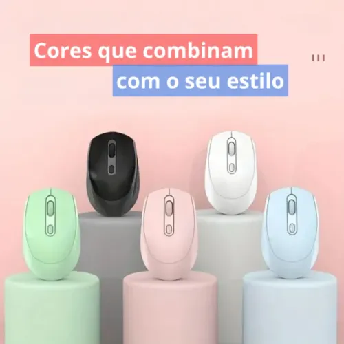 Mouse Recarregável Sem Fio Bluetooth e USB Click Super Silencioso PC Laptop Macbook 