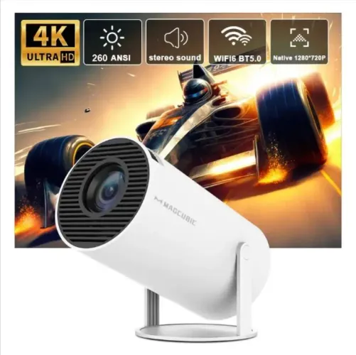 Projetor 4K Ultra HD com Wi-Fi 6 e Bluetooth 5.0
