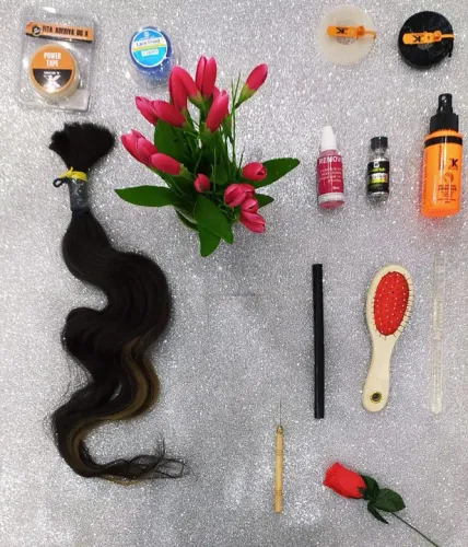 Cabelo Humano 65cm 84g 10,00 Preto Leve Ondulado, Não Virgem