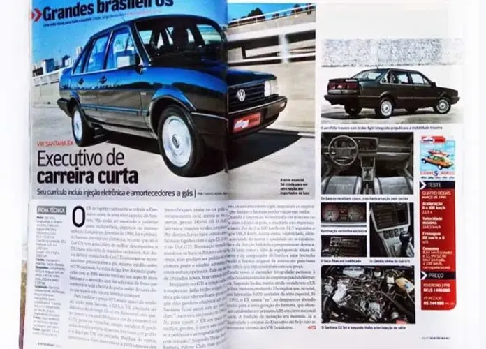 Revista Quatro Rodas - Santana EX Executivo 1990