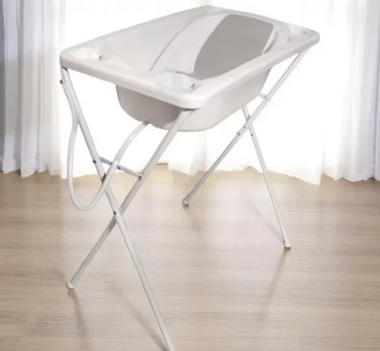 Banheira Bebê Galzerano Acqua Trio com Suporte | Plástica, Dobrável, Segura e Funcional