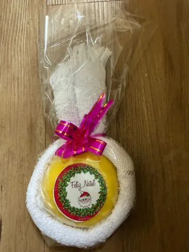 Lembracinha de Natal - Presente - Kit - toalha de mão e sabonete