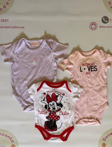 kit 3 bodies Carters, Disney e Kids Headquarters tamanho RN importados (Desapego)
