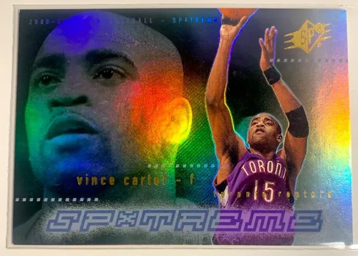 Vince Carter Especial Holográfico Coleção Premium Card NBA 2000 SPx Hall da Fama Basquete