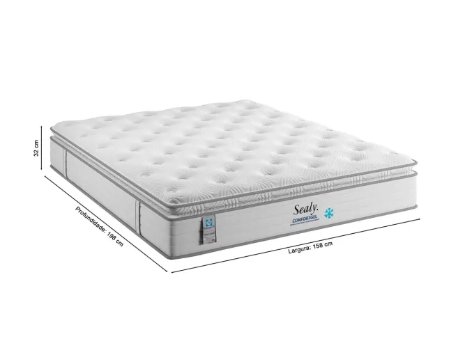 Colchão King Sealy Confortgel Molas MasterPocket - Entrega Rápida 
