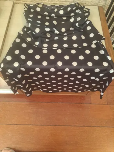 Saia e blusa Poá Preto e Branco