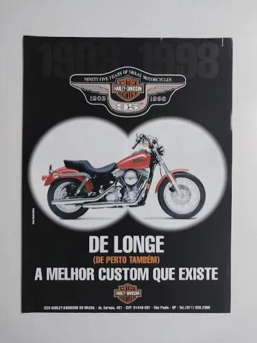 Harley-Davidson 1998 ou 2008 - Propaganda original de revista de época