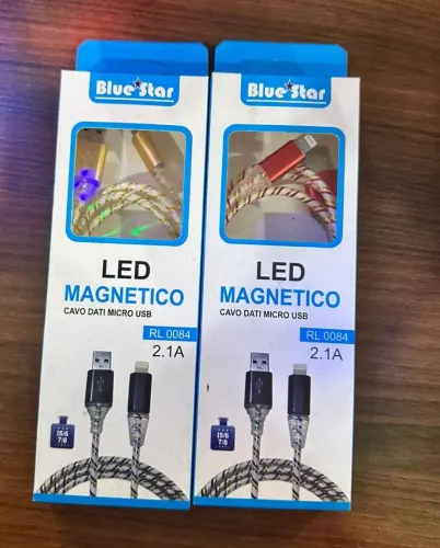 Cabo Magnético LED para Celular - 2.1A
