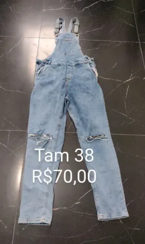 Macacão jeans feminina Tam 38