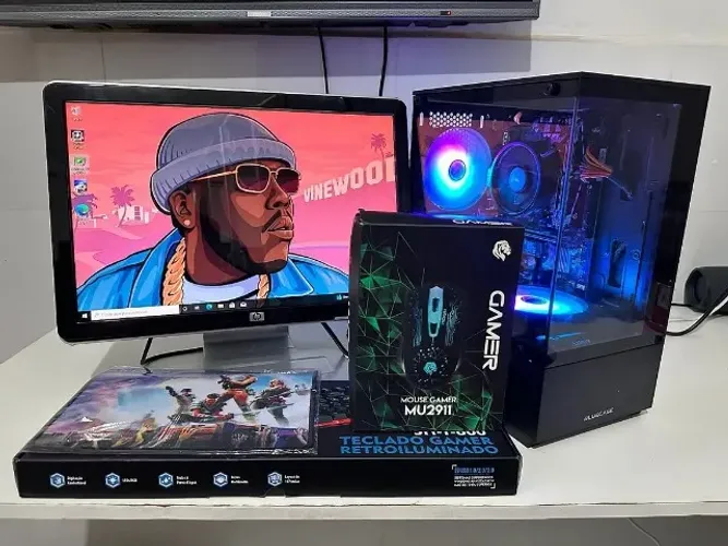 Pc Gamer Gamer completo 5 4600g+Ram16gb 3200mhz + RxVega 4gb + NVME M.2 2 1 ano de garatia
