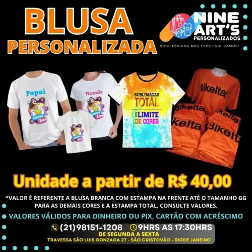 BLUSAS, CAMISETAS E UNIFORMES PERSONALIZADOS