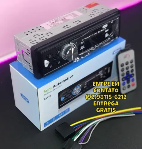 Som Automotivo Bluetooth - Entrega das 9 até 22hrs
