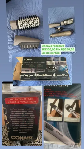 Escova Rotativa Conair Rotating Air Brush Titanium