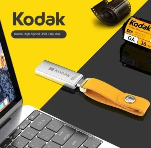 Pendrive 64gb Flash Kodak Metalizado Compacto Prateado Arduino Automação COD-AP198