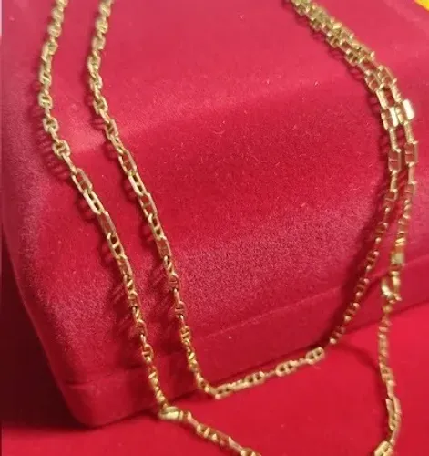 Cordão Cadeadinho Maciço Ouro 18 Kilates Peso 8 Gramas 70 Cm 2 mm