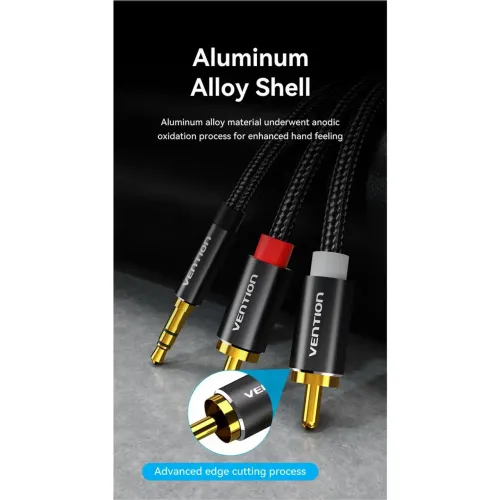 Cabo P2 3.5mm Estéreo Macho Para 2 Rca Macho 1m Vention