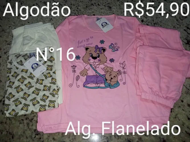 Pijamas Algodão Flanelado Infantil - Azul