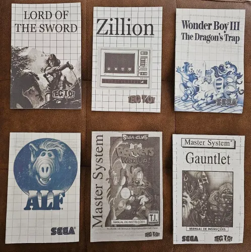 Manuais reprôs de jogos para Sega Master System - Diversos títulos
