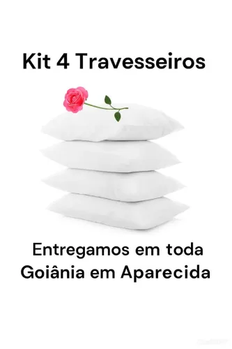 Kit com 4 travesseiros fibra de silicone