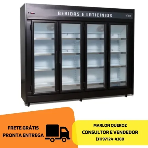 Expositor Refrigerado Auto Serviço Polar 2.50m 4 Portas 127v