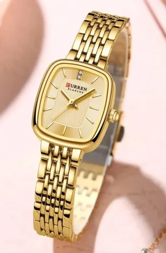Relógio feminino Curren aço inoxidável luxo quartzo (Novo) 