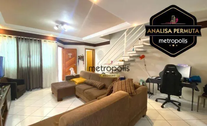 Sobrado à venda, 140 m² por R$ 774.000,00 - Vila Camilópolis - Santo André/SP