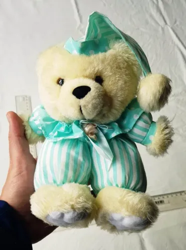 Brinquedo - Ursinho de Pelúcia de Pijama e Gorrinho - Anos 90 - Usado 