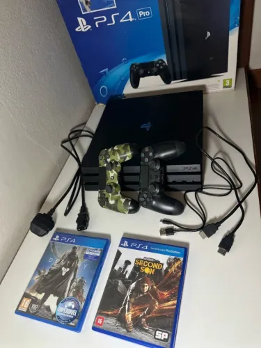 Play 4 PS4 PRO 1TB 4K + Controles e Jogos