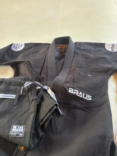 Kimonk jiu jitsu braus a2 preto + calça a2 in the guard